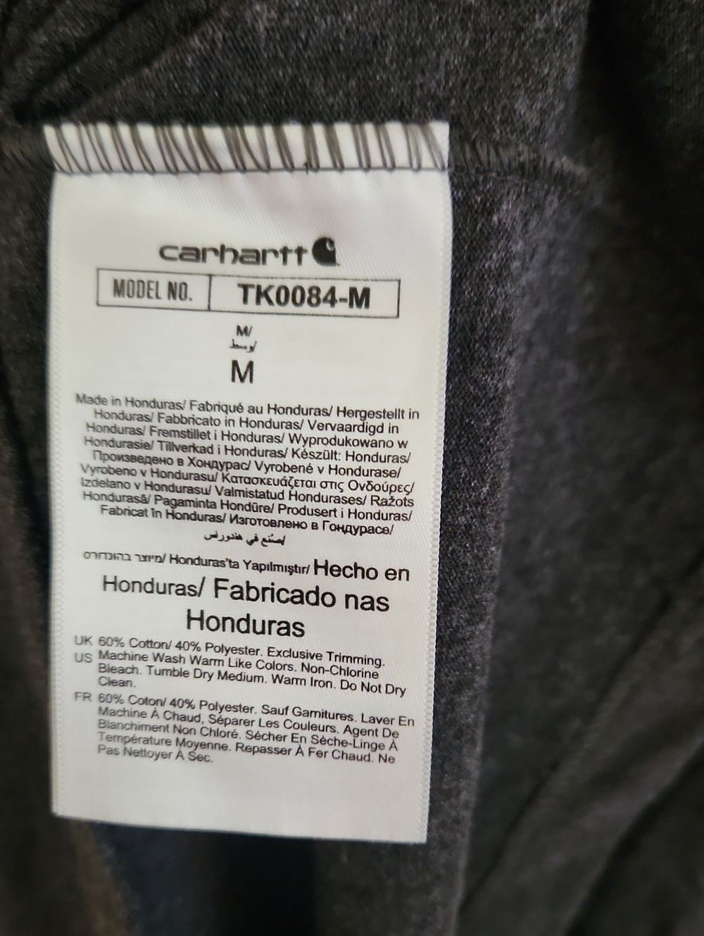 Carhartt Mens Charcoal Henley Pocket Short Sleeve Loose Fit Tee Medium - Picture 4 of 5